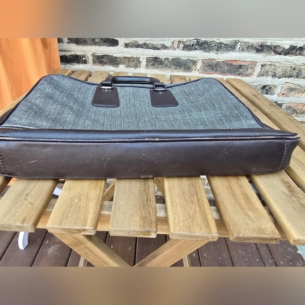 Emernegildo Zegna Elegant Black and Gray Men's Briefcase